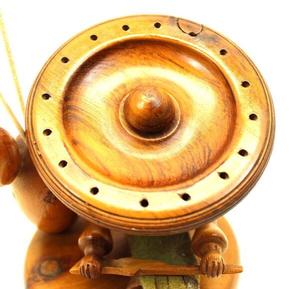 Vintage Mexican Folk Art Wood Hand Crafted Mexican w/Hat Tooth Pick Holder MCM - Picture 8 of 8